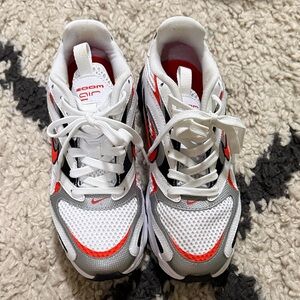 White and Orange Zoom Air Sneakers